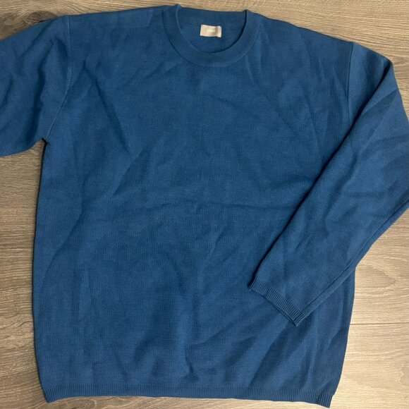 COOR Blue Wool Crewneck Sweater (Made in Korea) - Picture 1 of 4